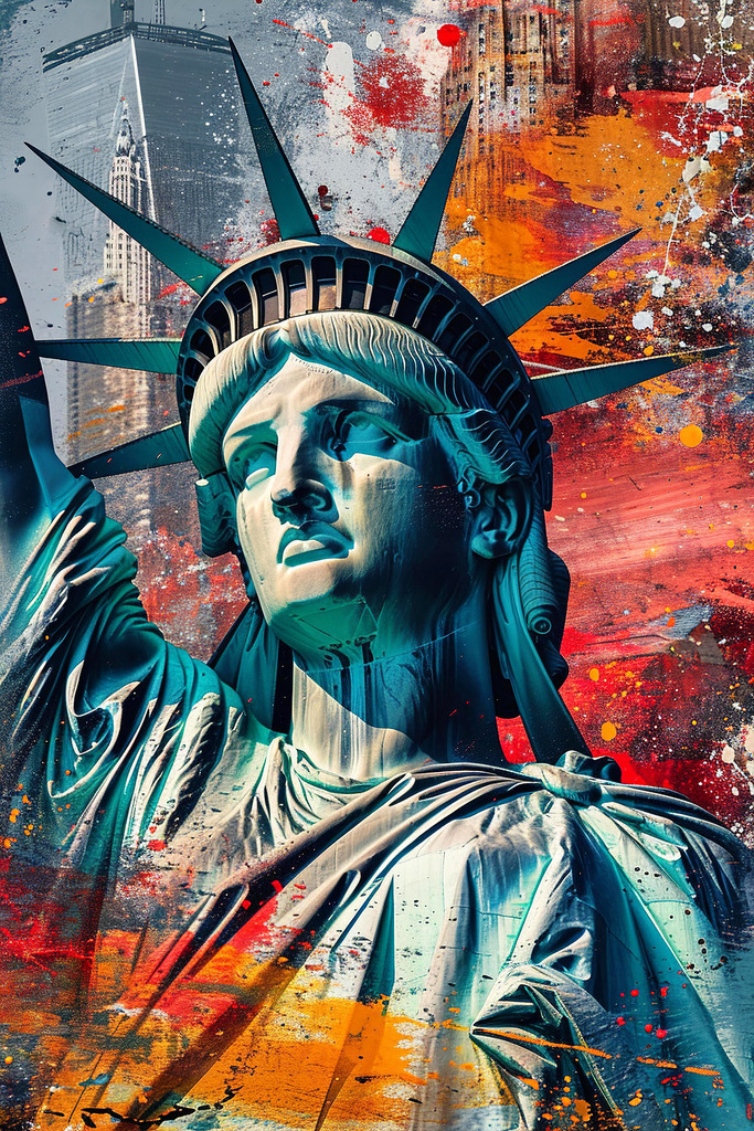 2312029 - New York Collage | Abstrakte Collage mit New York Motiven im modernen Gemälde-Look.