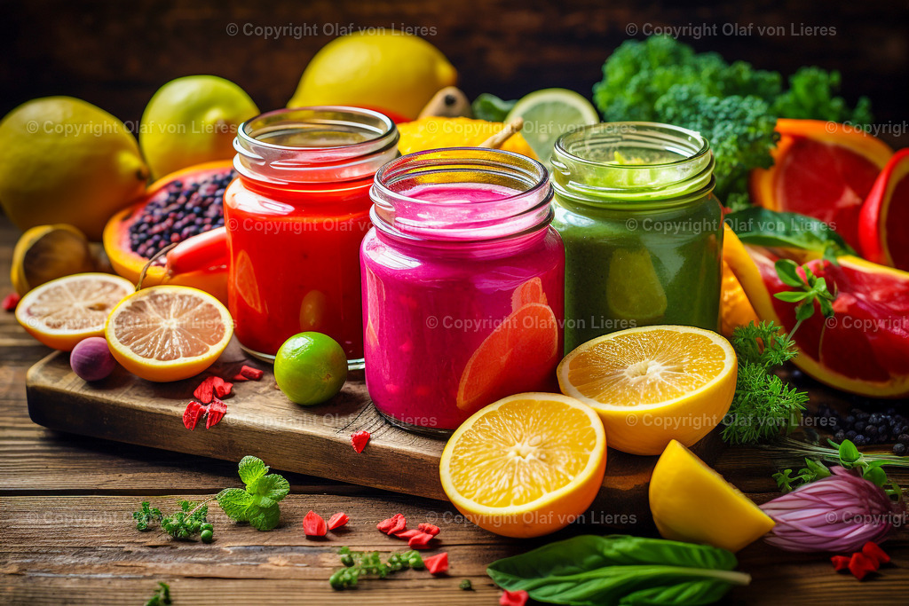 Farbenfrohe Smoothies | bunte Smoothies mit Zutaten