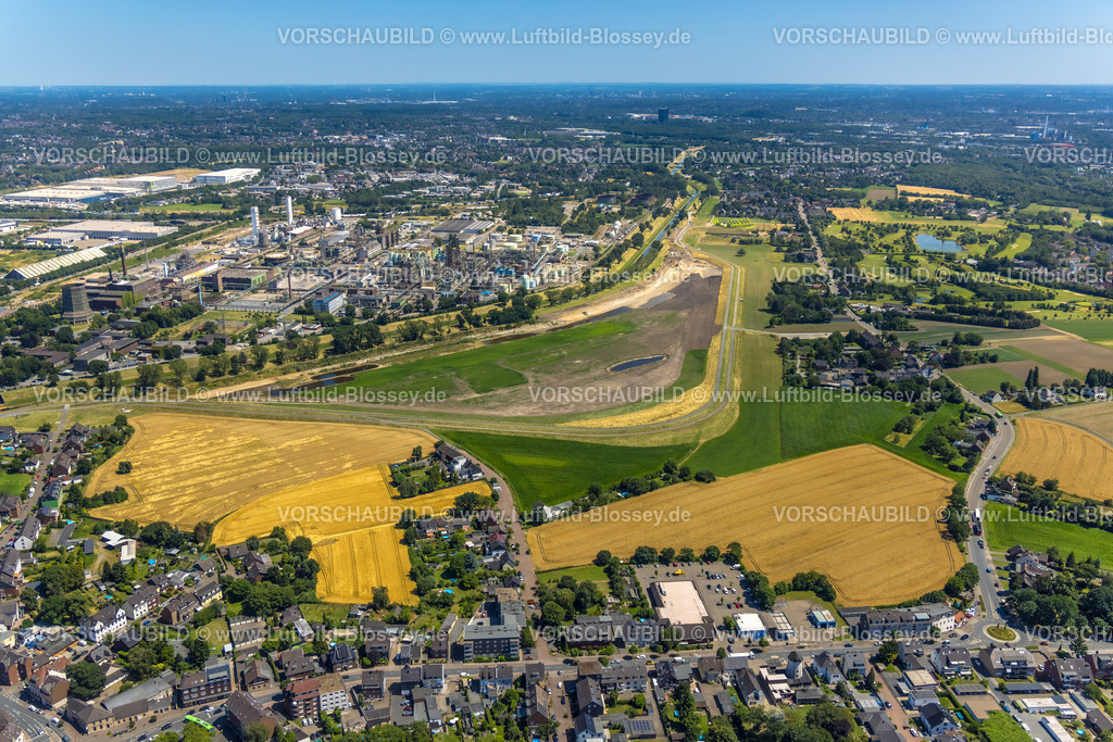 Oberhausen230705856 | Luftbild, OQ Chemicals Werk Ruhrchemie, Überflutungsfläche, Holten, Oberhausen, Ruhrgebiet, Nordrhein-Westfalen, Deutschland