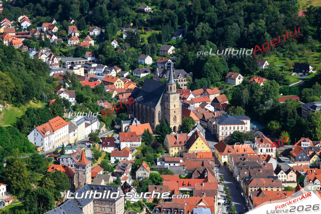 Luftbild von Kirche Kulmbach - Luftaufnahme wurde 2009 von https://frankenair.de mittels Flugzeug (keine Drohne) erstellt - die Geschenkidee