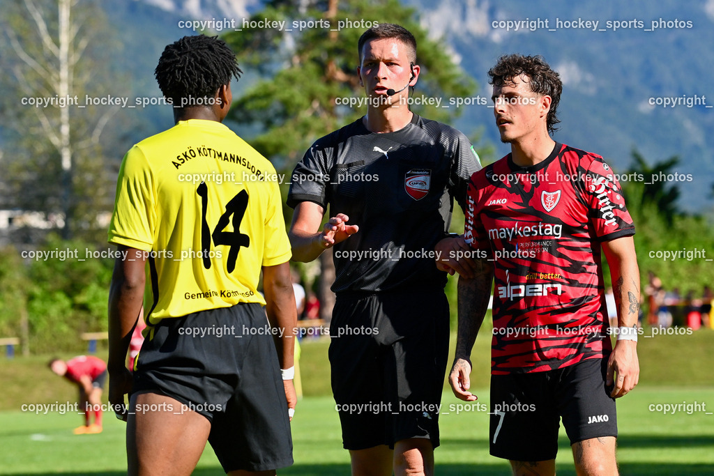 ATUS Ferlach vs. ASKÖ Köttmannsdorf 2.9.2023 | #14 Confidence Eboigbe, Skalic Edis Referee, #7 Christopher Katschnig