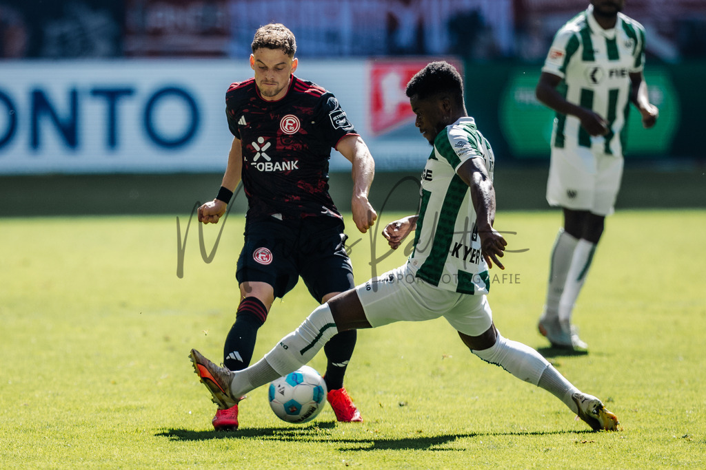 2. Bundesliga, Saison 2024/25, 28. Spieltag: Fortuna Düsseldorf - SC Preußen Münster | Düsseldorf, 05.04.2025: 2. Bundesliga, 28. Spieltag, Fortuna Düsseldorf gegen SC Preußen Münster in der Merkur Spiel-Arena in Düsseldorf. Foto: sportfotografie.ms | Markus Paletta - Realisiert mit Pictrs.com