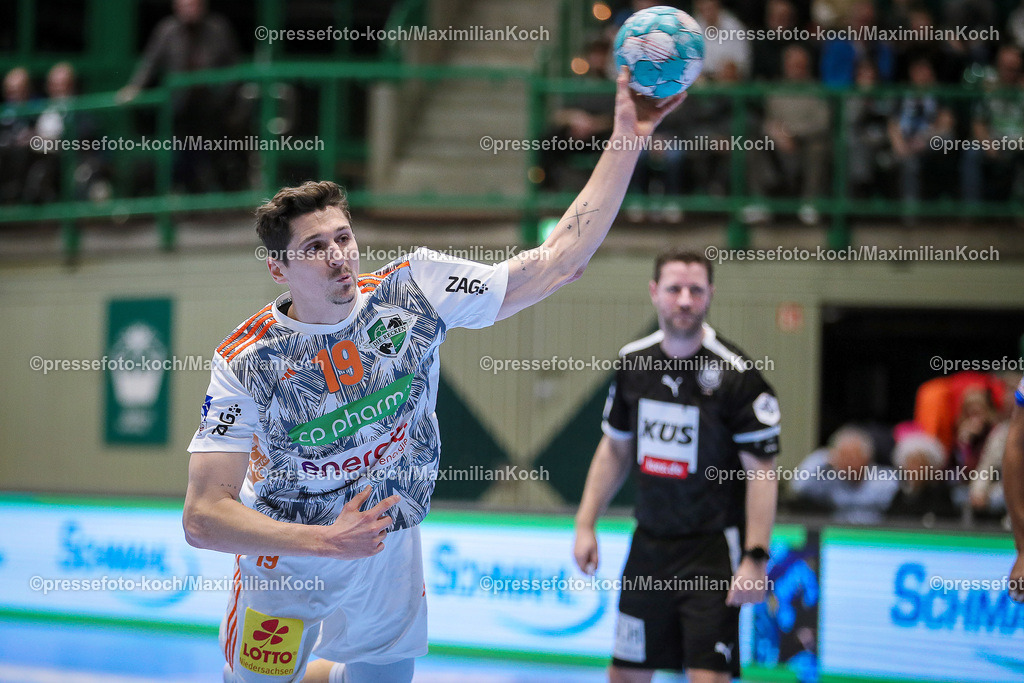 Wup1HBL24022401021 | 24.02.2024, Wuppertal, Handball, Uni-Halle, Liqui Moly Bundesliga, 23. Spieltag, Bergischer HC - TSV Hannover-Burgdorf: Marius Steinhauser (TSV Hannover-Burgdorf)