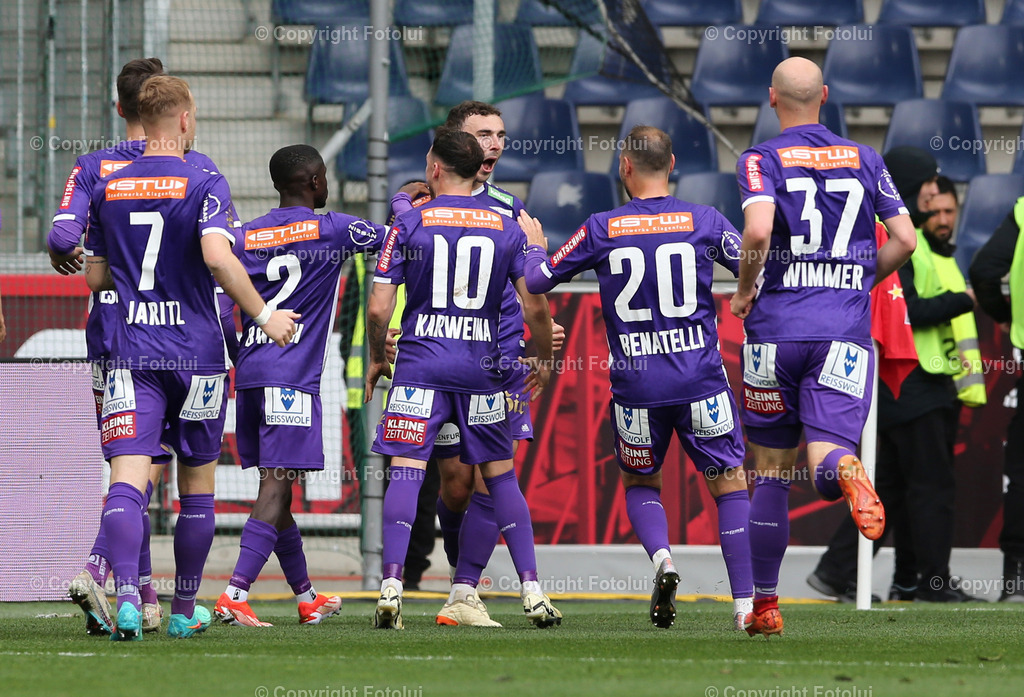 A_LUI_21042024_7 | SPORT,FUSSBALL.ADMIRAL BUNDESLIGA RED BULL SALZBURG-AUSTRIA KLAGENFURT. 21.04.2024 IM BILD: TORJUBEL DER  KLAGENFURTER  FOTO.FOTOLUI/MW