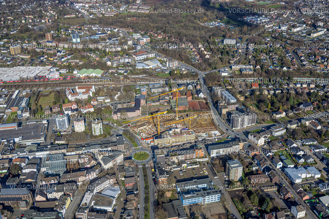 Herten230211011 | Luftbild, Baustelle mit Neubau Hertener Höfe, Kaiserstraße, Herten, Ruhrgebiet, Nordrhein-Westfalen, Deutschland