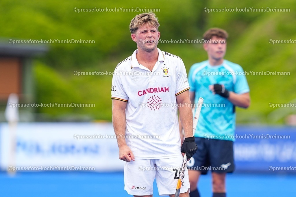 xydrx1408252044 | 14.08.2025, xydrx, Herren EuroHockey Championship 2025, Gruppe C, Belgien - England, Sparkassenpark Mönchengladbach: Victor Wegnez (BEL #26)