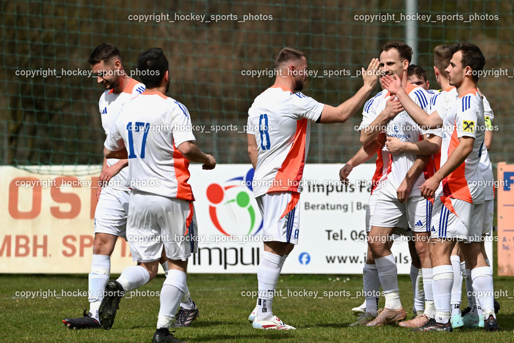 SV Rothenthurn vs. FC Dölsach | #17 Sandro Hils FC Dölsach, Jubel FC Dölsach, #47 Niklas Beer FC Dölsach, #23 Marcel Linder FC Dölsach, SV Rothenthurn vs. FC Dölsach, SV Rothenthurn vs. FC Dölsach am 04.04.2026 in Rothenthurn (Sportplatz Rothenthurn), Austria, (Photo by Bernd Stefan)
