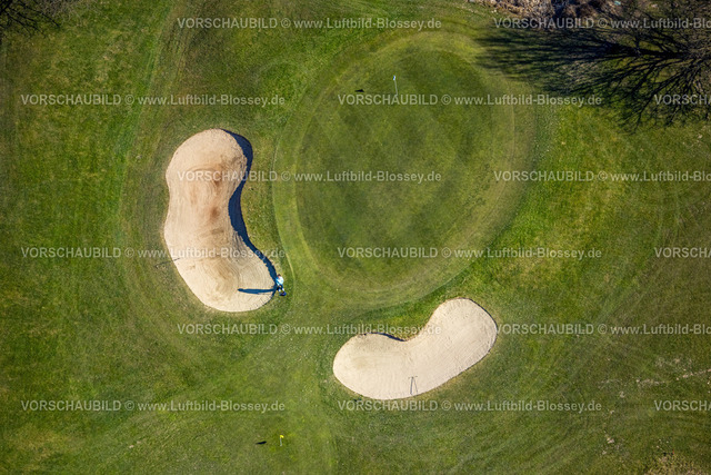 Herdecke250303237 | Luftbild, Golfen in Herdecke, Golfspieler auf dem Golfplatz und Bunker, Ostende, Herdecke, Ruhrgebiet, Nordrhein-Westfalen, Deutschland