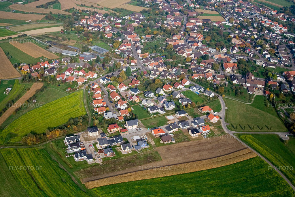 Luftbild: Dorfansicht im Ortsteil Legelshurst in Willstätt im Bundesland Baden-Württemberg in Deutschland. Foto: IMG_13869.jpg vom 11.10.2008 durch Werner Riehm/FLY-FOTO.de
