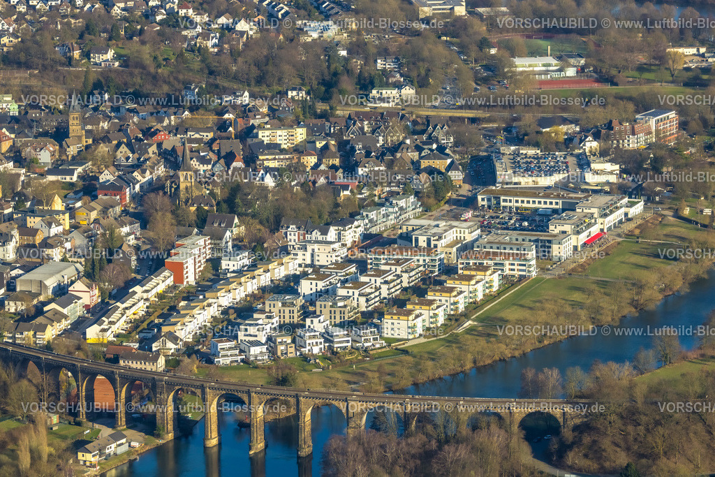 Herdecke260304221 | Luftbild, Quartier Ruhraue mit exclusiver Wohnlage am Fluss Ruhr, Ruhrviadukt Herdecke, Herdecke, Ruhrgebiet, Nordrhein-Westfalen, Deutschland