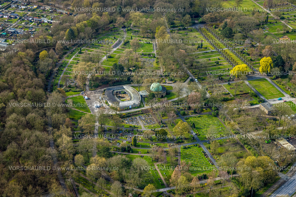 Bottrop260306436 | Luftbild, Parkfriedhof mit Trauerhalle, Fuhlenbrock, Bottrop, Ruhrgebiet, Nordrhein-Westfalen, Deutschland