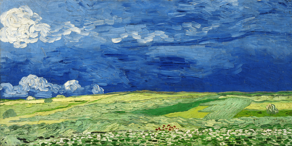2502014 - Vincent Van Gogh - Weizenfeld unter Gewitterwolken | Moderne Wandbilder auf Leinwand, Acylglas, Alu-Dibond oder als Poster. Tauchen Sie ein in die Welt KI-generierter Kunstwerke - entdecken Sie hochwertige Kunstdrucke unserer Gemälde, Illustrationen und fotorealistischen Motive.