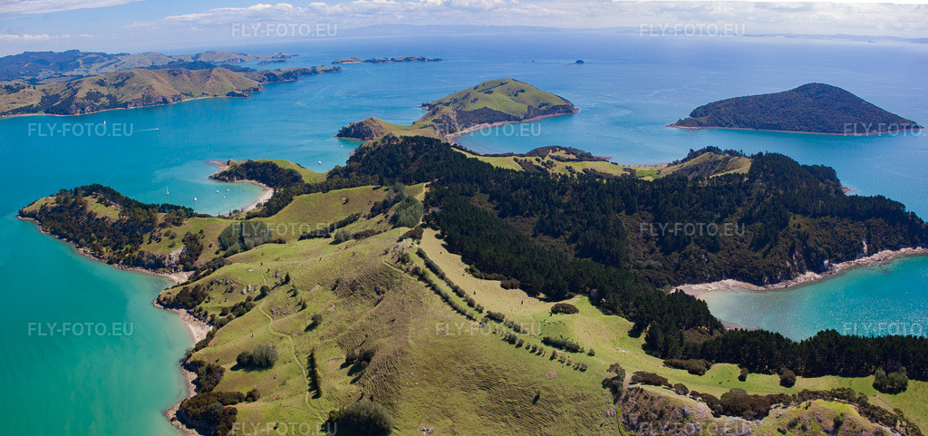 Vue aérienne: Vue de la ville à Whanganui Island dans le département Waïkato, Nouvelle-Zélande. Photo: IMG_55702-Bearbeitet.jpg prise le 12/01/2013 par Werner Riehm/FLY-FOTO.euRésolution de l'original: 6532 x 3067 px