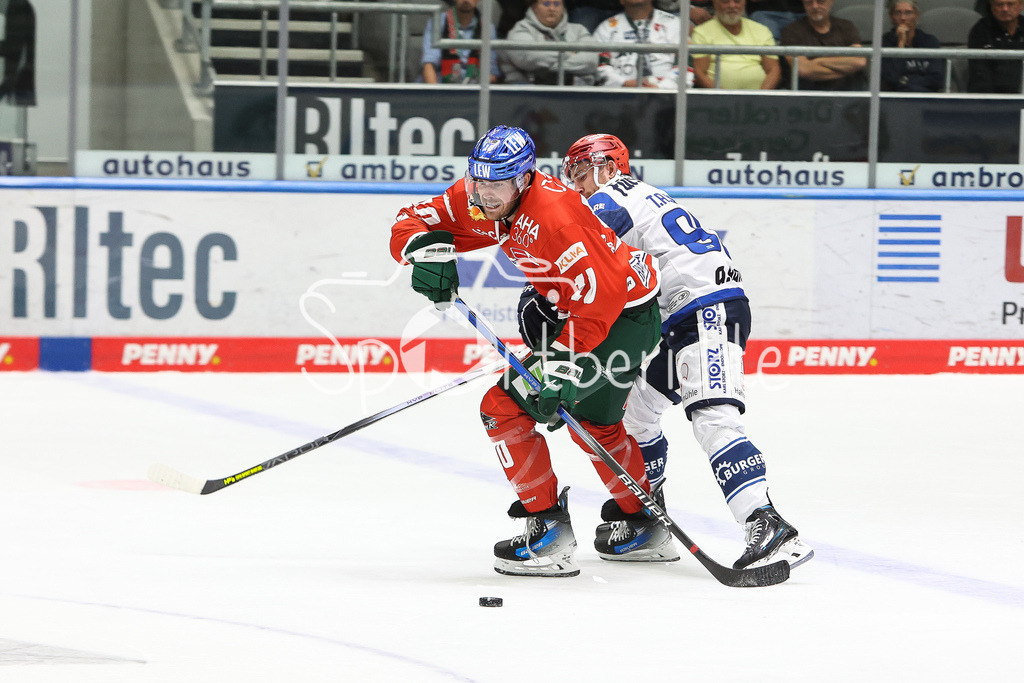 Augsburger Panther - Schwenninger Wild Wings | Chris COLLINS (AEV #10) im Duell mit Tyson SPINK (SERC #96)