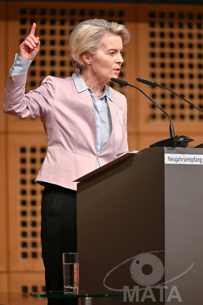_DWI0692 | Politikerin Ursula von der Leyen beim CDU-NRW Neujahrsempfang in Düsseldorf. Düsseldorf, 28.01.2023 - Realisiert mit Pictrs.com