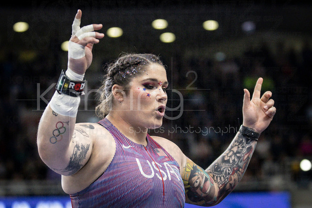 World Athletics Indoor Championships Kujawy Pomorze 26, 20.03.2026 | TORUN, POLAND - MARCH 20:  Chase JACKSON (USA) celebrates an attempt in the women's shot put during the World Athletics Indoor Championships Kujawy Pomorze 26 on day 1 / session 2 at Kujawsko-Pomorska Arena Torun on March 20, 2026 in Torun, Poland. 
