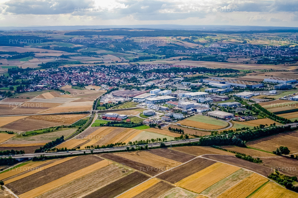 Luftbild: Gültstein, Industriegebiet von Süden im Ortsteil Gültstein in Herrenberg im Bundesland Baden-Württemberg in Deutschland. Foto: IMG_12196.jpg vom 02.08.2008 durch Werner Riehm/FLY-FOTO.de