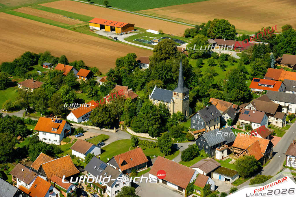 Die Luftaufnahme Elsa-johanniskirche - Bad Rodach wurde vom UL-Flugzeug (keine Drohne) aus fotografiert.Hohe Druck- Auflösung-die Geschenkidee!