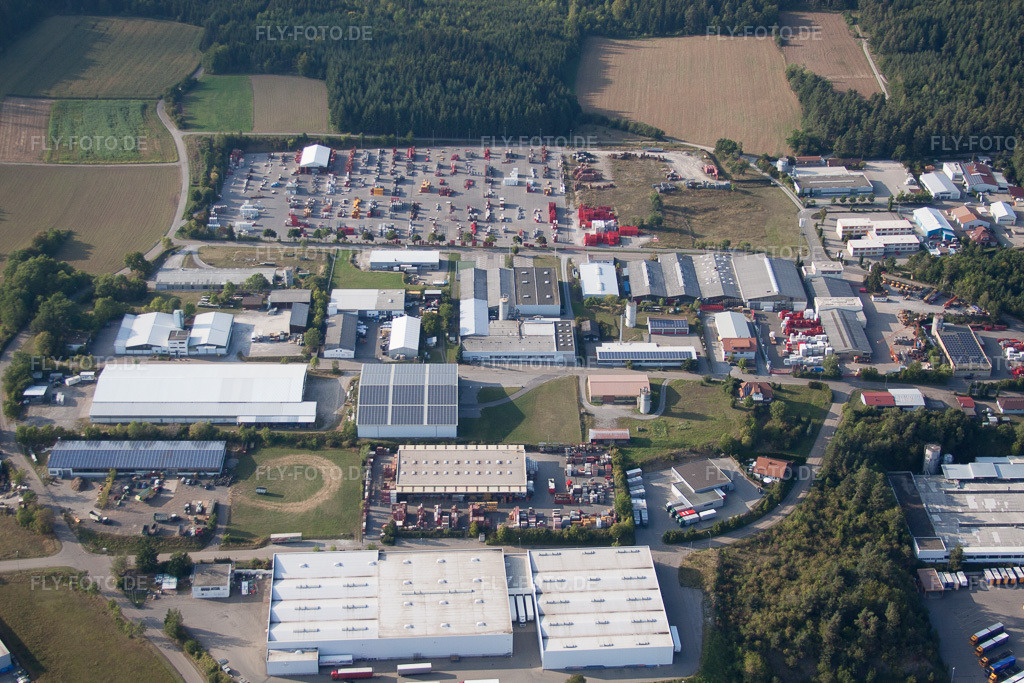 Luftbild: Industrie- und Gewerbegebiet Süd in Haiterbach im Bundesland Baden-Württemberg in Deutschland. Foto: IMG_53128.jpg vom 09.09.2012 durch Werner Riehm/FLY-FOTO.de