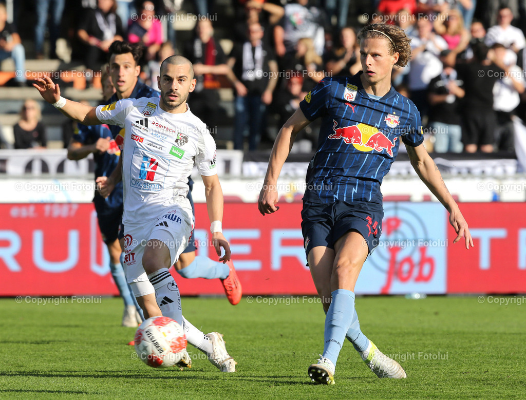 A_LUI-271124_13 | SPORT FUSSBALL ADMIRAL BUNDESLIGA RZ PELLETS  WAC-RED BULL SALZBURG IM BILD:SANDRO ATUNASHVILI (WAC) UND MAURITIUS KJAERGAARD (RED BULL SALZBURG) FOTO:FOTOLUI/MW
