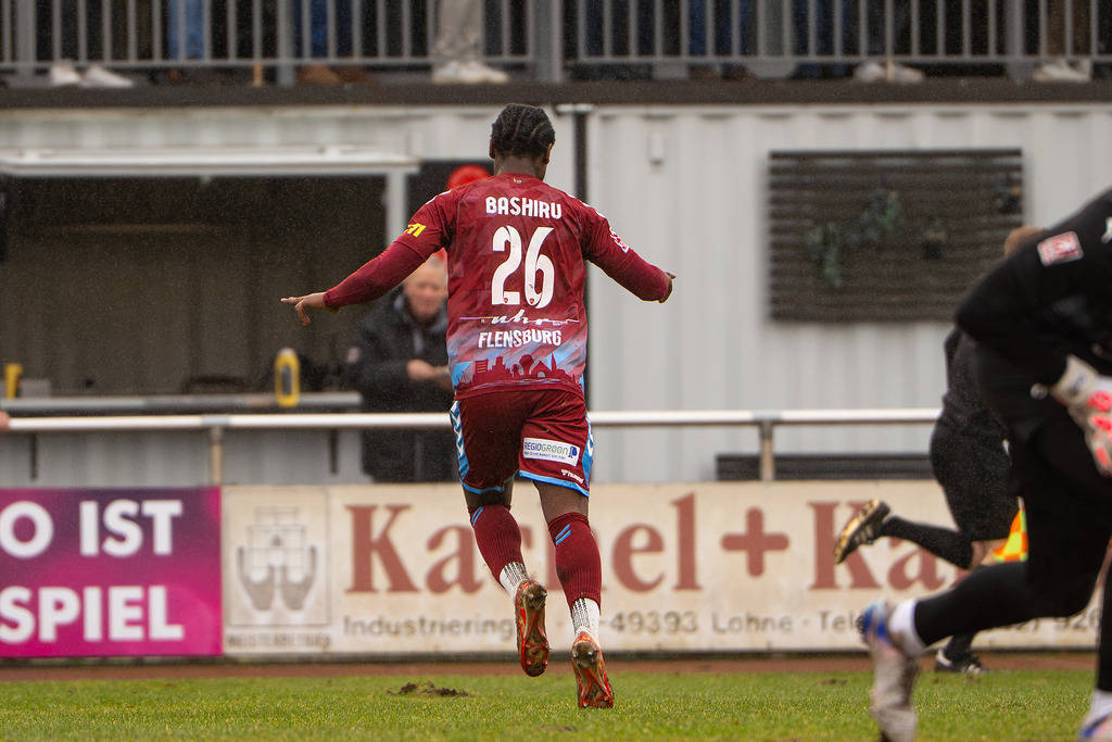 Fußball I Herren I Saison 2025-2026 I Regionalliga Nord I 23. Spieltag I TuS Blau-Weiß Lohne - SC Weiche Flensburg 08 I 0384 | Ibrahim Bashiru Ali (26, SC Weiche Flensburg 08) - Realisiert mit Pictrs.com