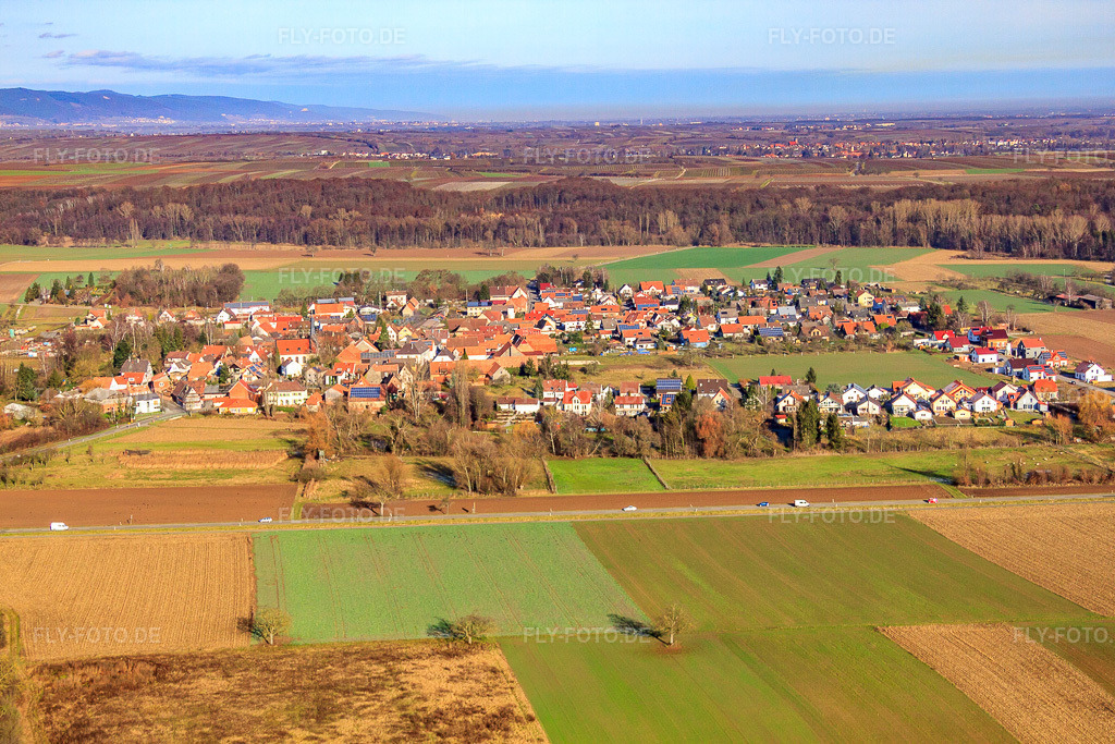 Luftbild: Dorfansicht aus Süden in Barbelroth im Bundesland Rheinland-Pfalz in Deutschland.Foto: IMG_48270.jpg vom 11.12.2011 durch Werner Riehm/FLY-FOTO.deAuflösung des Originals: 4752 x 3168 px