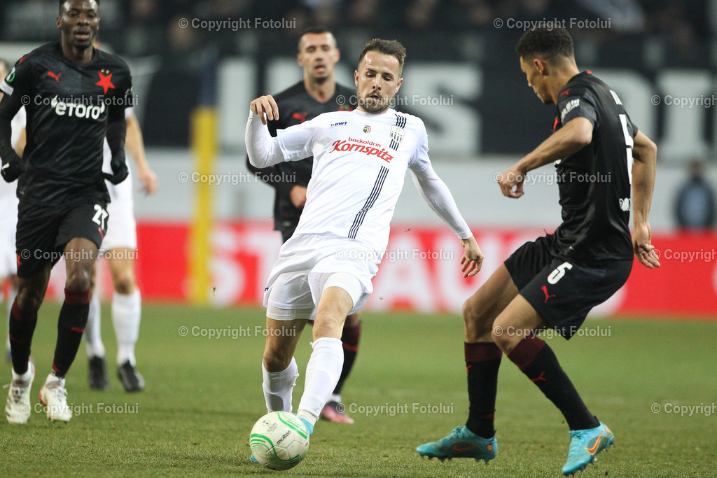 A_LUI_20220317_0021 | SPORT FUSSBALL UEFA EUROPA CONFERENCE LEAGUE LASK VS SLAVIA PRAG

IM BILD: Rene Renner (LASK), Alexander Bah (Slavia)

FOTO:FOTOLUI/UW