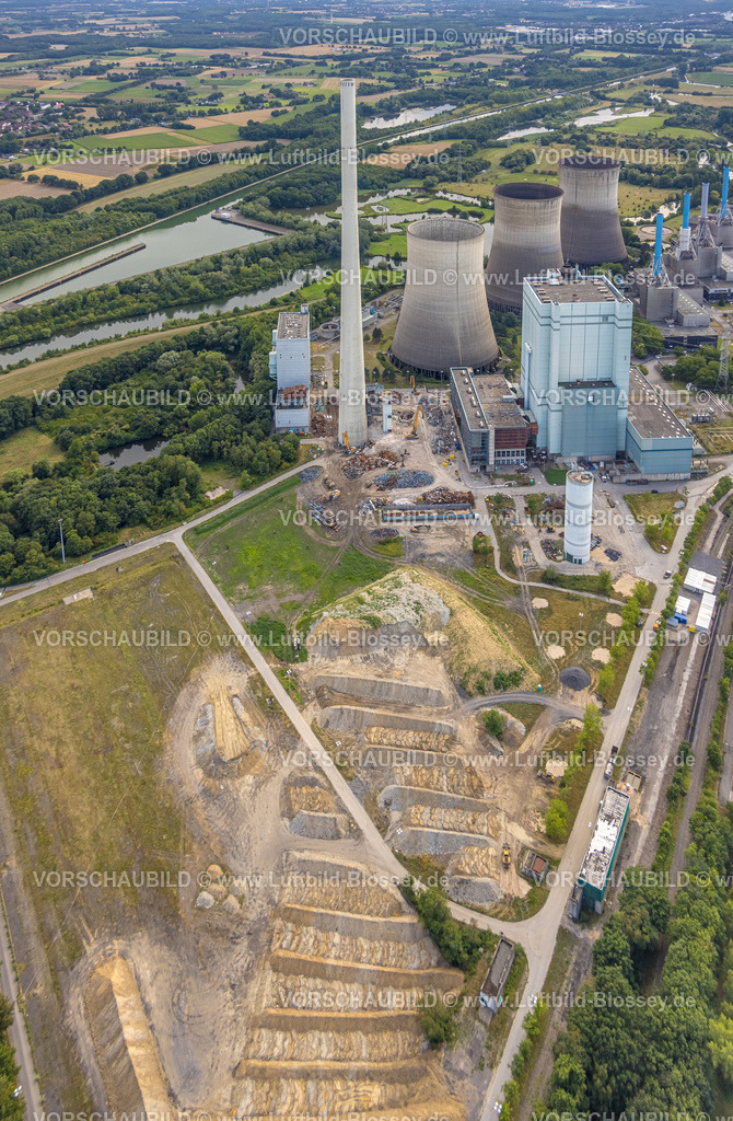 Hamm250706061West | Luftbild, RWE Generation SE Kraftwerk Gersteinwerk mit Schornstein und Kühltürmen, Stockum, Werne, Ruhrgebiet, Nordrhein-Westfalen, Deutschland