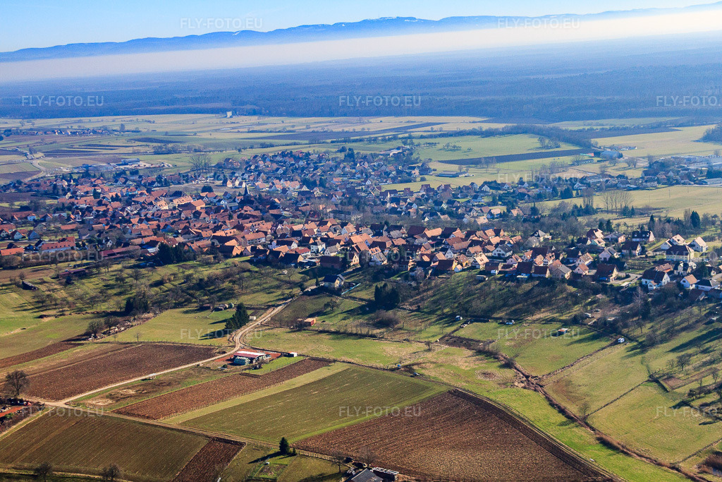 Vue aérienne: Vue de la ville depuis l'est à Surbourg dans le département Bas Rhin, France – .Photo: IMG_37433.jpg prise le 07/02/2011 par Werner Riehm/FLY-FOTO.eu – Résolution de l'original: 4752 x 3168 px