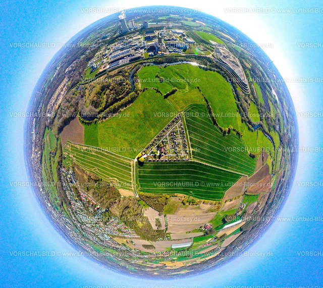 Luenen250490055LippeAuenWest | Luftbild, Fluss Lippeauen West mit dreieckigem KGV Grüne Insel Kleingartenverein, Erdkugel, Fisheye Aufnahme, Fischaugen Aufnahme, 360 Grad Aufnahme, tiny world, little planet, fisheye Bild, Alstedde, Lünen, Ruhrgebiet, Nordrhein-Westfalen, Deutschland