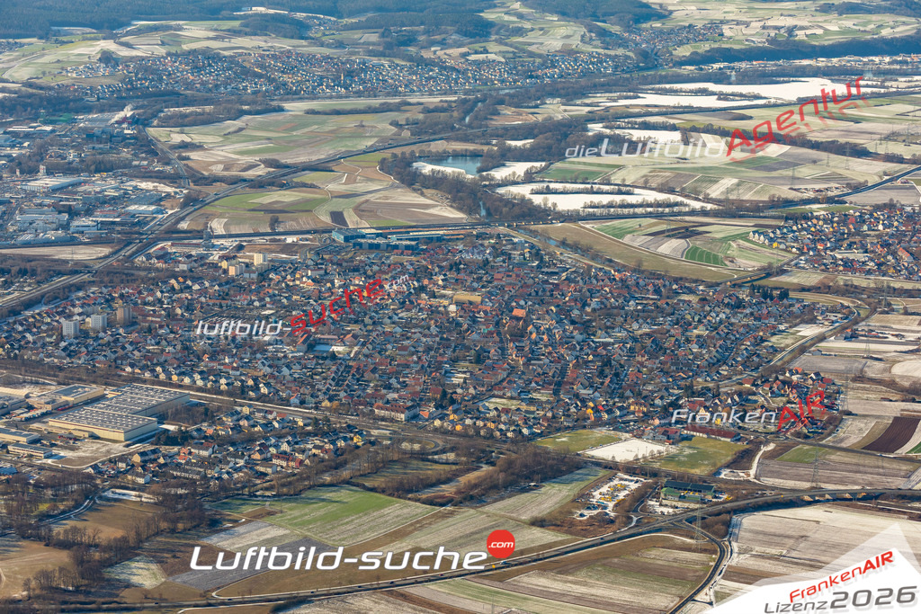Das Luftbild der Stadt Hallstadt wurde 2019 vom Flugzeug heraus erstellt (keine Drohne) Aufnahmehöhe ca.400 Meter- hohe Auflösung- beste Druck-Qualität garantiert!