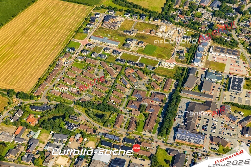 Luftaufnahme Neubaugebiet Grundstück Handewitt - Die Luftaufnahme wurde 2025 vom UL-Flugzeug heraus erstellt ( ohne Drohne ) - Hochauflösende Luftaufnahme - für professionelle Ausdrucke geeignet. Die Geschenkidee !Mit Lizenz und Bildrechte bestellbar