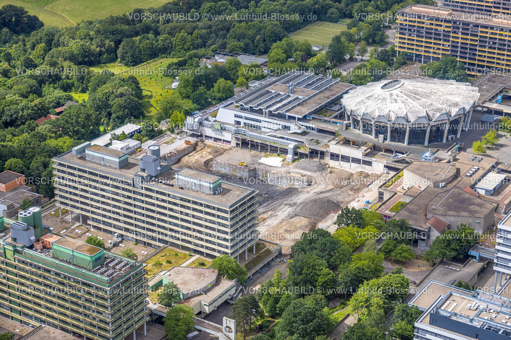 Bochum240700911 | Luftbild, RUB Ruhr-Universität Bochum, Baustelle neben dem Audinmax, Querenburg, Bochum, Ruhrgebiet, Nordrhein-Westfalen, Deutschland
