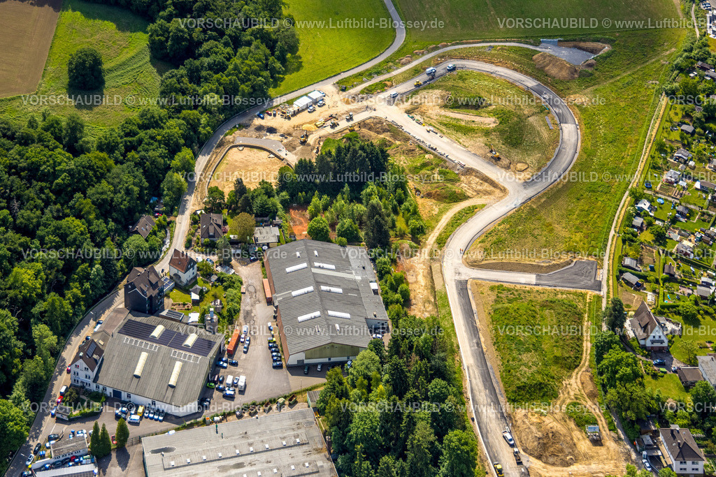 Velbert250600700Langenberg | Luftbild, Baustelle und Erschließung neues Wohngebiet Fellershof an der Fellerstraße, Langenberg, Velbert, Ruhrgebiet, Nordrhein-Westfalen, Deutschland