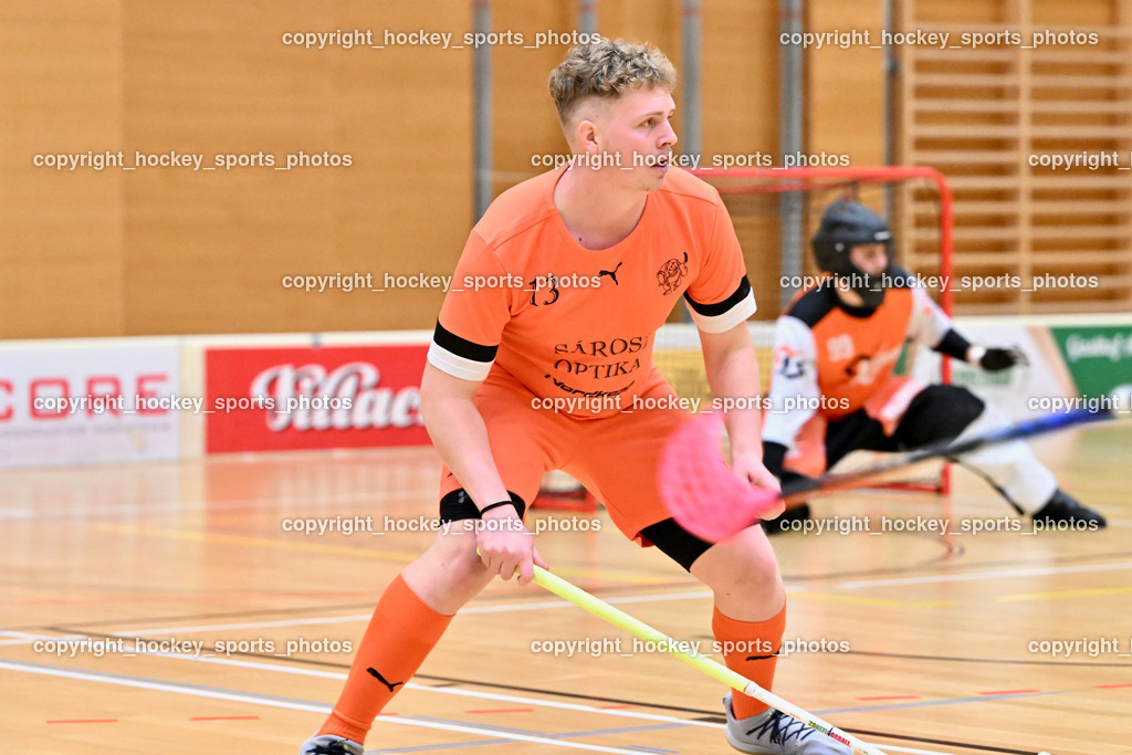 VSV Unihockey vs. SZPK Floorball | #13 Dominik Ördög SZPK SÁROSI OPTIKA KOMÁROM, VSV Unihockey vs. SZPK Floorball, VSV Unihockey vs. SZPK Floorball am 23.11.2024 in Villach (Ballspielhalle St. Martin), Austria, (Photo by Bernd Stefan)