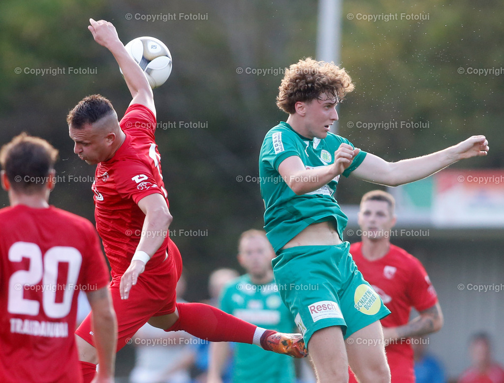 A_LUI_170824_0024 | SPORT FUSSBALL REGIONALLIGA MITTE  ASKOE OEDT -UVB VOECKLAMARKT  17.08.2024  IM BILD: NENAD VIDACKOVIC  (OEDT) UND MARIUS BRANDMAYR (VOECKLAMARKT)) FOTO:  FOTOLUI