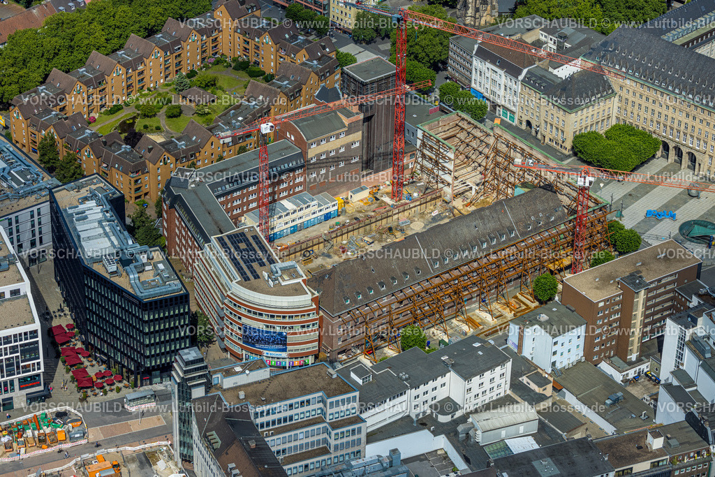 Bochum240700731 | Luftbild, Rathaus Süd Baustelle und Sanierung, Wohnsiedlung Am Schlegelturm, Gleisdreieck, Bochum, Ruhrgebiet, Nordrhein-Westfalen, Deutschland