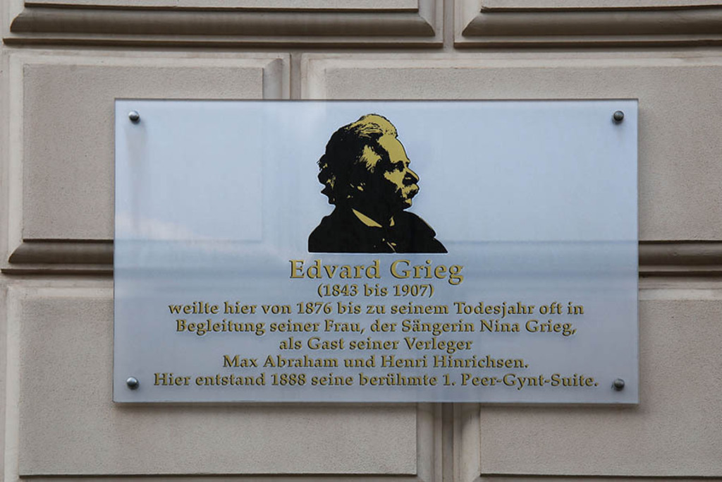 Bildlexikon Leipzig - Edvard Grieg - Gedenktafel | Das Team hinter BILDLEXIKON LEIPZIG bündelt historische wie aktuelle Informationen über die Stadt Leipzig in Text und Bild auf einer Plattform und stellt diese der interessierten Öffentlichkeit zur Verfügung.