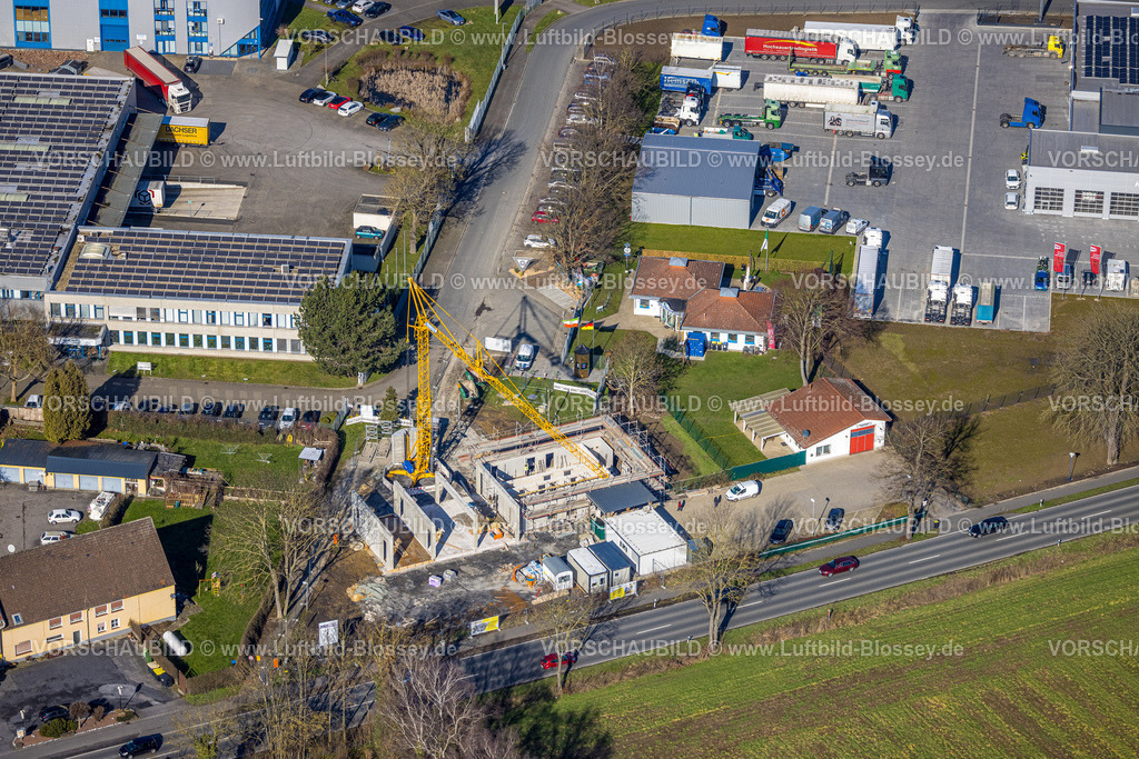 Unna230214085 | Luftbild, Baustelle und Neubau an der Hammer Straße in Höhe der Hausnummer 120, Alte Heide, Unna, Ruhrgebiet, Nordrhein-Westfalen, Deutschland