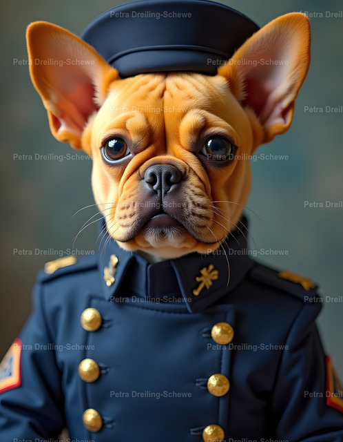 Admiral von Bullie | He rools everybody on deck! A cute photorealistic bullterrier in a uniform. Perfect gift for this special breed lovers. - Realisiert mit Pictrs.com