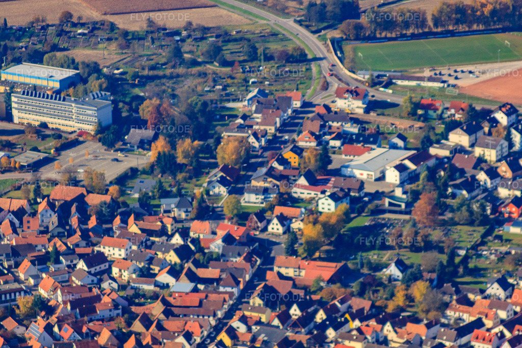 Luftbild: Grundschule Hainbuchenschule Hagenbach in Hagenbach im Bundesland Rheinland-Pfalz in Deutschland. Foto: IMG_35248.jpg vom 31.10.2010 durch Werner Riehm/FLY-FOTO.deHainbuchenschule Hagenbach - Hainbuchenschule Hagenbach