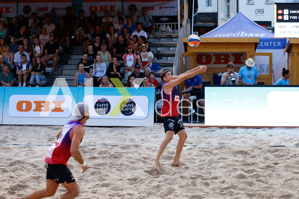 Obi BeachTour 2026 - Basel | BASEL, SWITZERLAND - JULY 17: YANN BORTOLUZZI (SUI) during the Obi BeachTour 2026 match between HAGENBUCH / HAUSSENER (SUI) and BORTOLUZZI / JAUFFRET (SUI) at Barfüsserplatz on July 17, 2026 in Basel, Switzerland. - Realisiert mit Pictrs.com