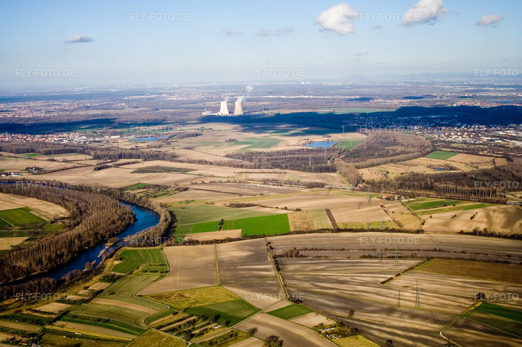Luftbild: Philippsburg von Süden in Philippsburg im Bundesland Baden-Württemberg in Deutschland. Foto: IMG_5178.jpg vom 14.01.2007 durch Werner Riehm/FLY-FOTO.de