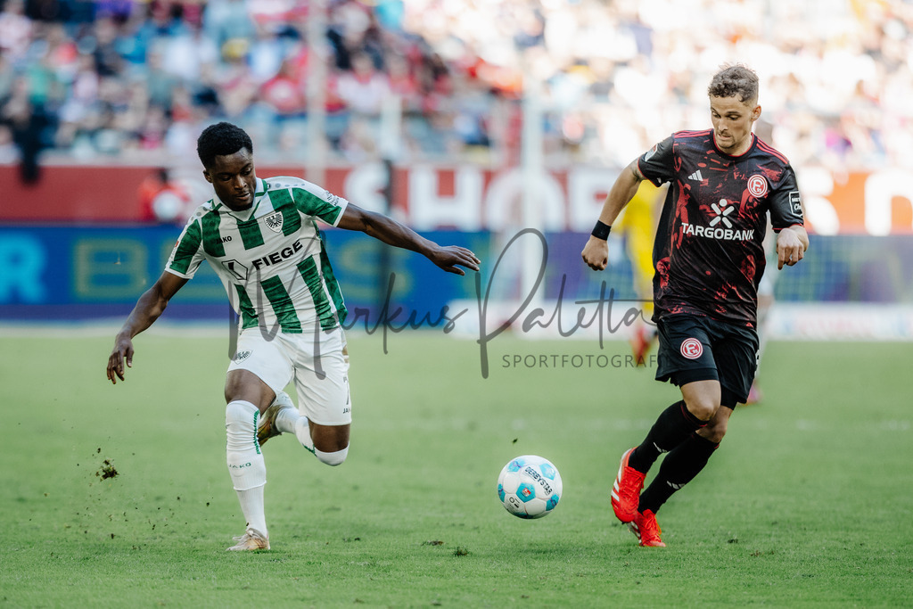 2. Bundesliga, Saison 2024/25, 28. Spieltag: Fortuna Düsseldorf - SC Preußen Münster | Düsseldorf, 05.04.2025: 2. Bundesliga, 28. Spieltag, Fortuna Düsseldorf gegen SC Preußen Münster in der Merkur Spiel-Arena in Düsseldorf. Foto: sportfotografie.ms | Markus Paletta - Realisiert mit Pictrs.com