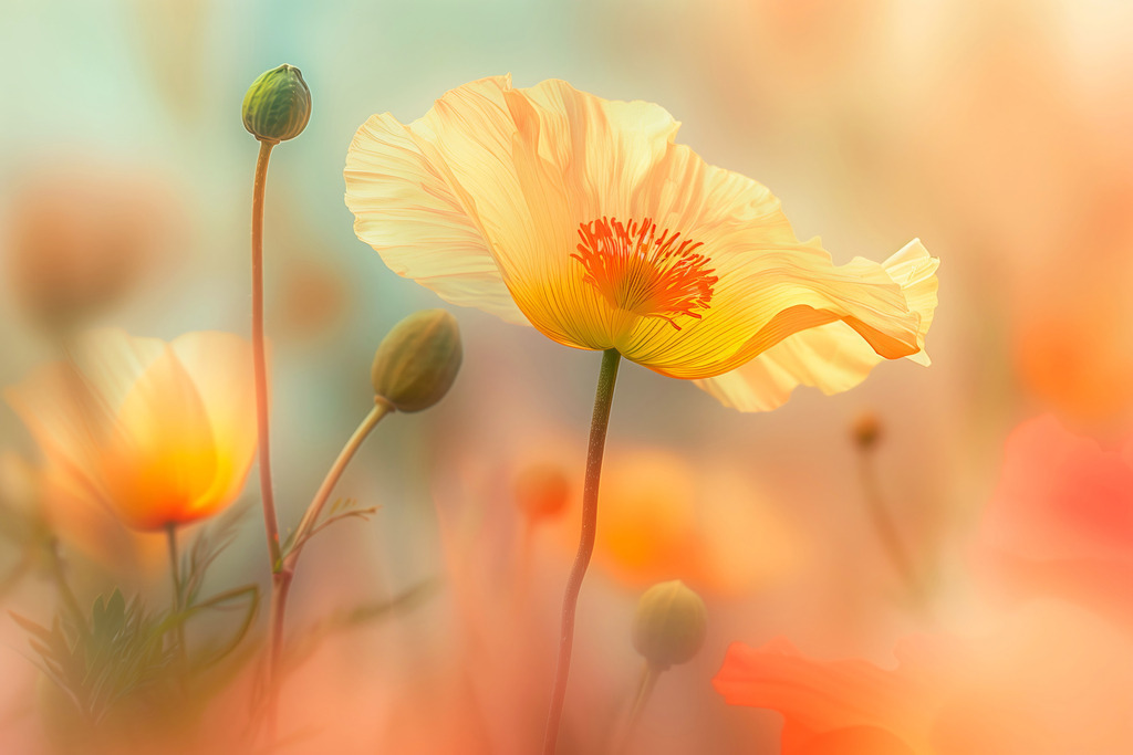 2408012 - Gelber Mohn | Gelber Mohn im Stil einer Fotografie. Bestellen Sie dieses Motiv als hochwertigen Kunstdruck in verschiedenen Ausführungen und Größen.