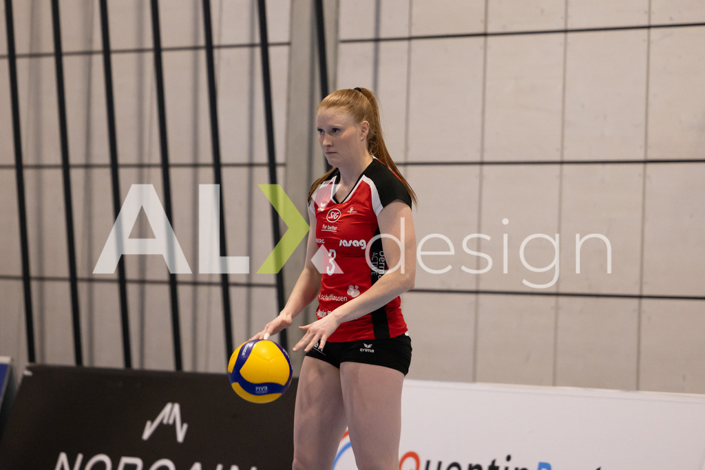 Volleyball I Frauen I Saison 2025-2026 I Volleyball NLA | Women I 1/4 Finals I  BIWI VFM - VC Kanti Schaffhausen I 01.03.2026 | 3 Sydney Cole (USA) (VC Kanti Schaffhausen) – Pass / Zuspiel - Realisiert mit Pictrs.com