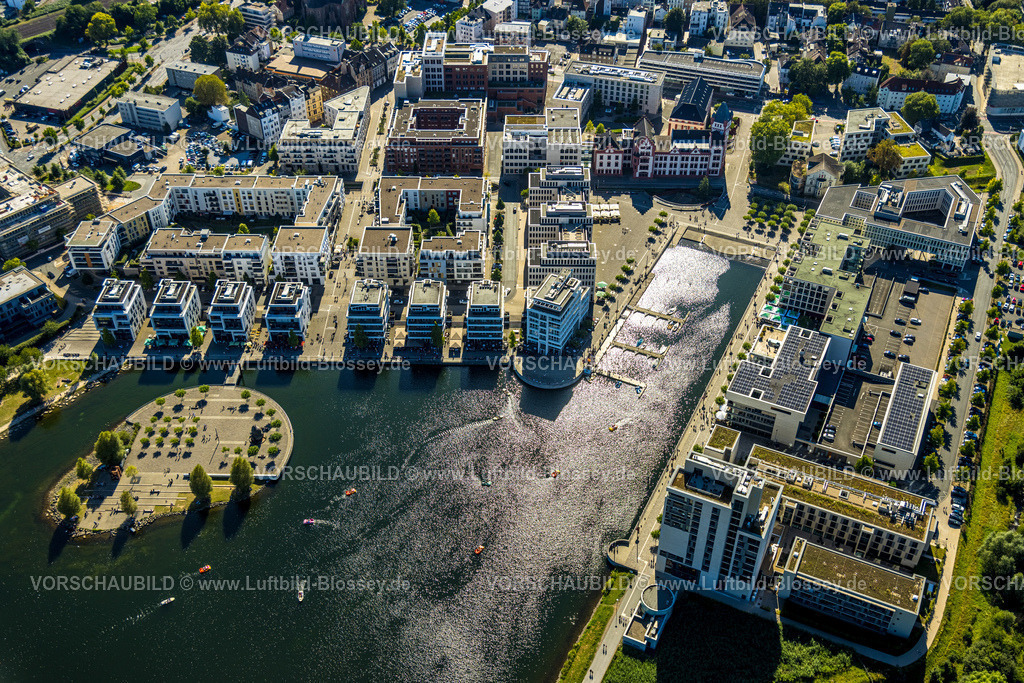 Dortmund240804205 | Luftbild, Phoenix See mit Hafen und Geschäftsviertel, Hörde, Dortmund, Ruhrgebiet, Nordrhein-Westfalen, Deutschland