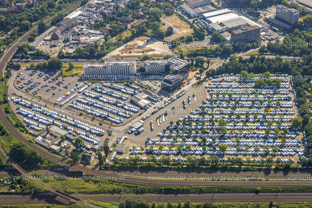 Duesseldorf220700540 | Luftbild, Automobillager Loading Mercedes Parkplätze, Mörsenbroich, Düsseldorf, Rheinland, Nordrhein-Westfalen, Deutschland