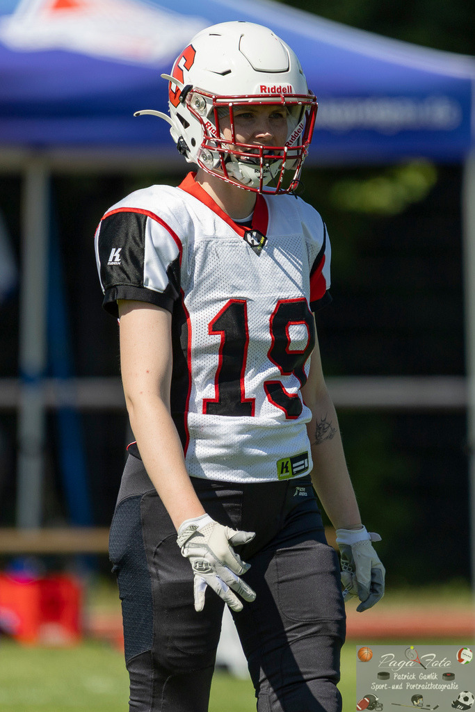 GFLW 1: German Football League Women 1: Rodgau Pioneers Ladies - Stuttgart Scorpions Sisters, 07.06.2026 | Maren Gruber (Stuttgart Scorpions Sisters #19), Freisteller, Portrait / Porträt, Rodgau Pioneers Ladies - Stuttgart Scorpions Sisters, Rodgau, Maingau-Energie-Stadion "Am Weichsee", 7.6.2026 - Realisiert mit Pictrs.com