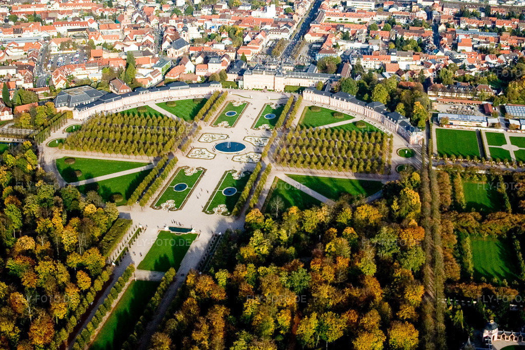 Luftbild: Schloßgarten Schwetzingen in Schwetzingen im Bundesland Baden-Württemberg in Deutschland. Foto: IMG_14317.jpg vom 19.10.2008 durch Werner Riehm/FLY-FOTO.de
